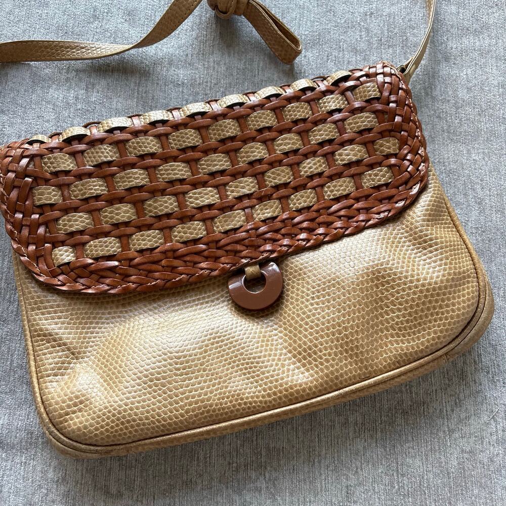 Walter Katten Made in Italy Woven Leather Crossbody Purse - Picture 2 of 8